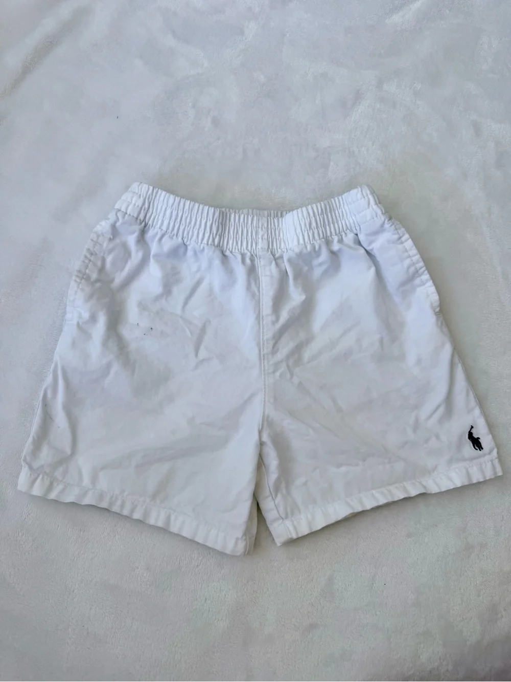 Toddler White Ralph Lauren Elastic-Waist Shorts (size 24M)